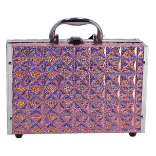 Casuelle make up koffer roze holografisch