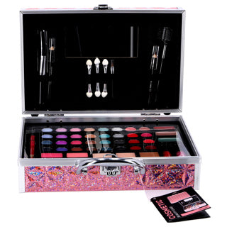 Casuelle make up koffer roze holografisch