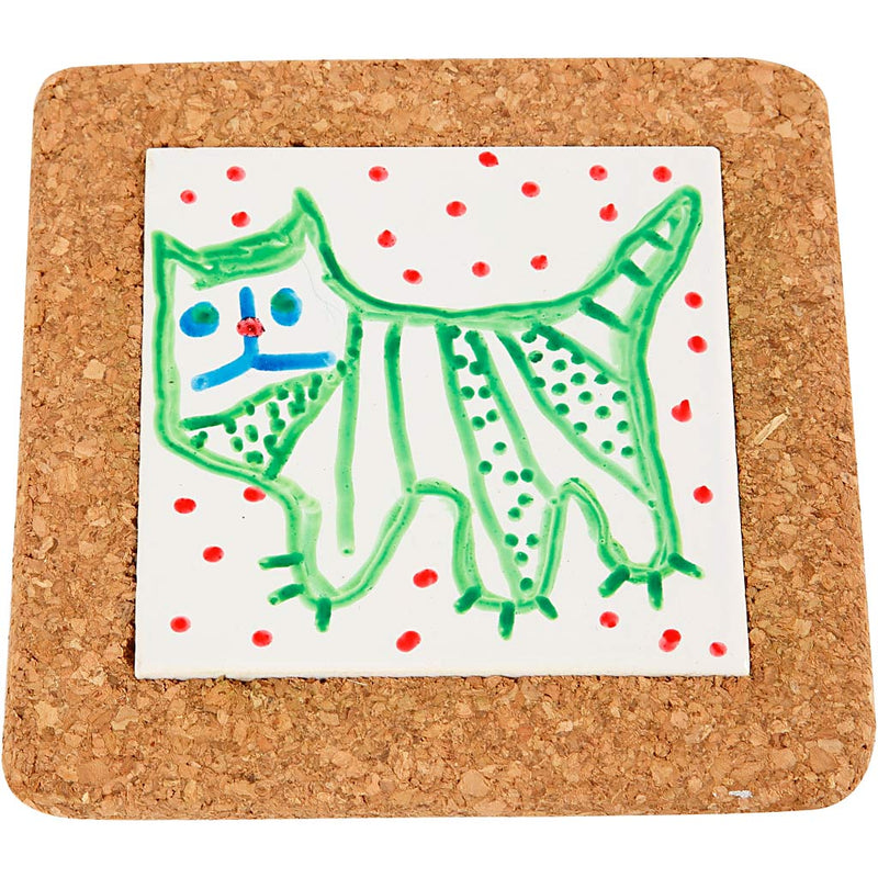 Load image into Gallery viewer, Https: www.cchobby.nl onderzetter-met-lijst-van-kurk-afm-15-5x15-5x1-cm-wit-10-stuk-1-doos
