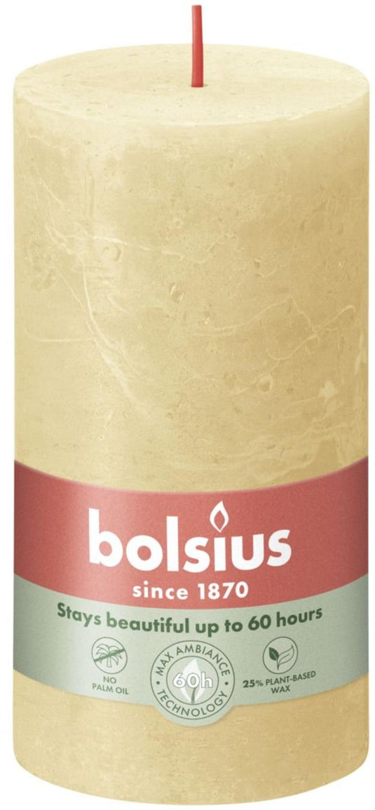 Bolsius stompkaars rustiek oat beige - 13 cm ø 7 cm