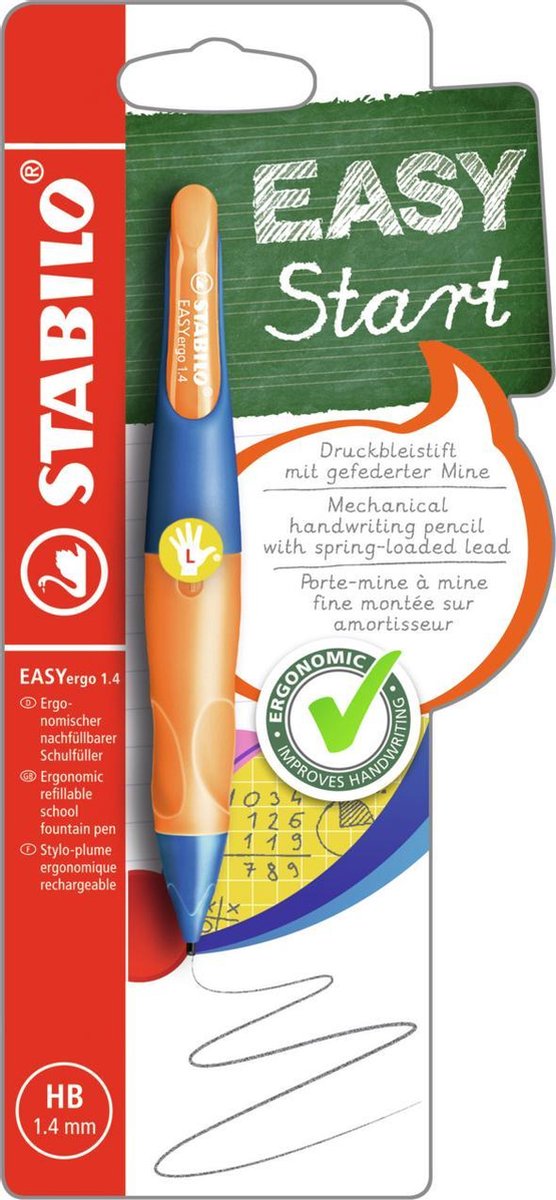 Afbeelding laden in galerijviewer, Stabilo easyergo 1.4 - ergonomisch vulpotlood - linkshandig - neon oranje
