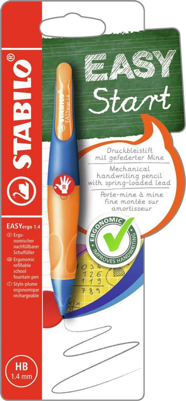Stabilo easyergo 1.4 - ergonomisch vulpotlood - rechtshandig - navulbaar - ultramarine neon oranje - dunne potloodvulling 1,4 mm
