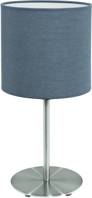 Eglo pasteri tafellamp - 1 lichts - e27 - ø18cm - stof - grijs, antraciet, wit