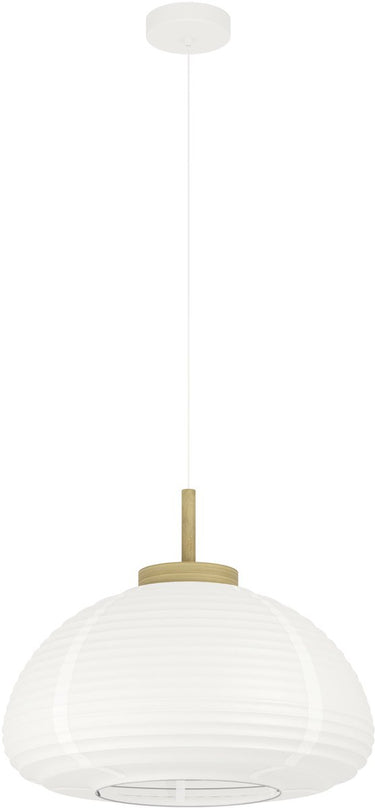 Eglo summerhill hanglamp - e27 - ø 55 cm - wit bruin - papier