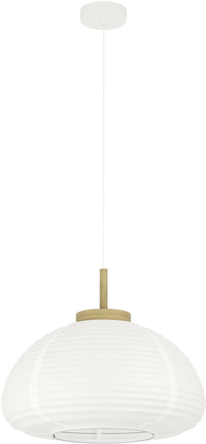 Eglo summerhill hanglamp - e27 - ø 55 cm - wit bruin - papier