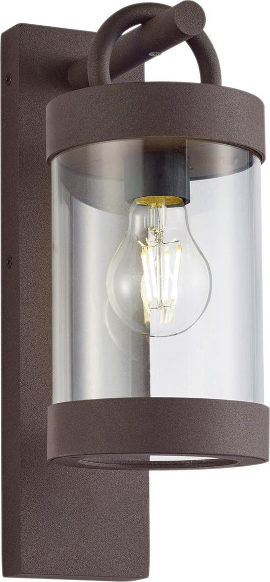 Trio sambesi - wandlamp - roestkleur - excl. 1x e27 4w - schemeringsensor - buitenverlichting - ip44