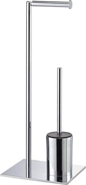 Sealskin tube - toiletbutler - toiletborstel met houder siliconen - reserverolhouder - vrijstaand - chroom