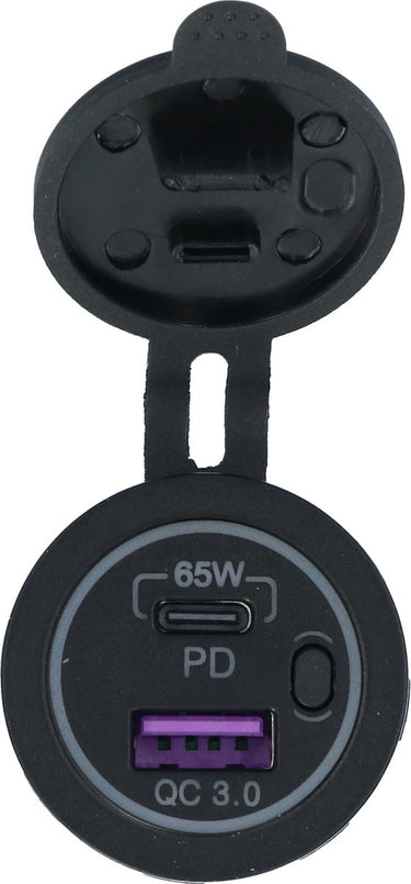 Carpoint inbouw aansluiting usb usb-c 65w snellader