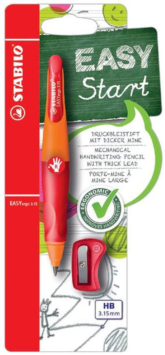 Stabilo vulpotlood easyergo hb 3.15mm rechts or rd | 5 stuks
