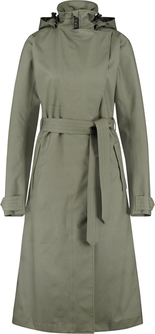 Agu trench coat long regenjas urban outdoor dames - groen - l