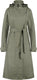 Agu trench coat long regenjas urban outdoor dames - groen - s
