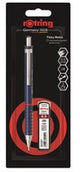 Rotring tikky retro vulpotloodset | grafiet 2b, 0,5 mm | blauwe huls | lichtgewicht met comfortabele golvende grip