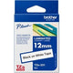 Labeltape brother tze231 zwart, wit glanzend
