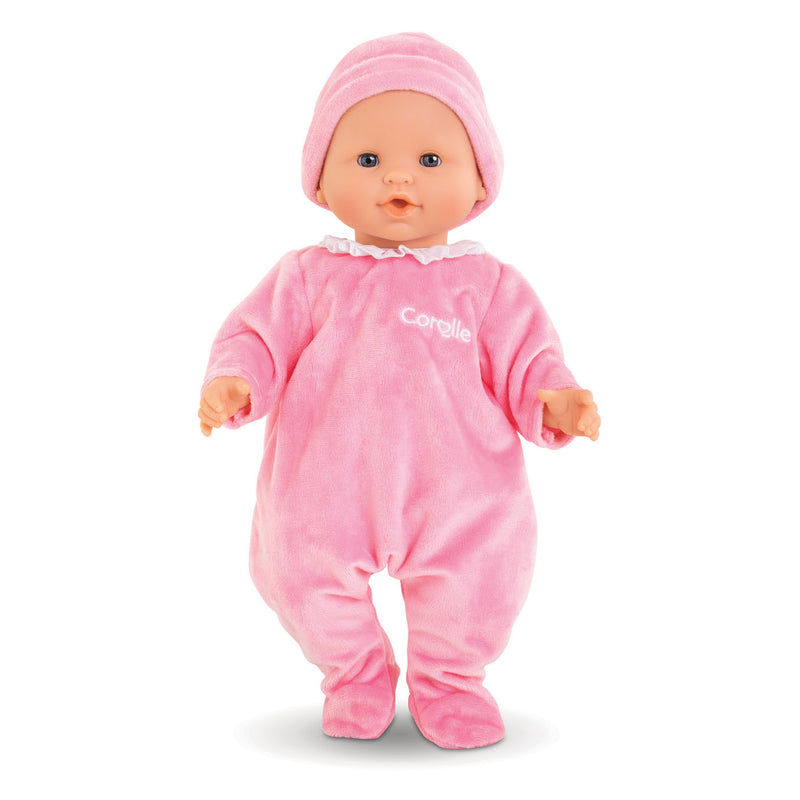 Afbeelding laden in galerijviewer, Corolle mon grand poupon pyjama met muts roze babypop 36 cm
