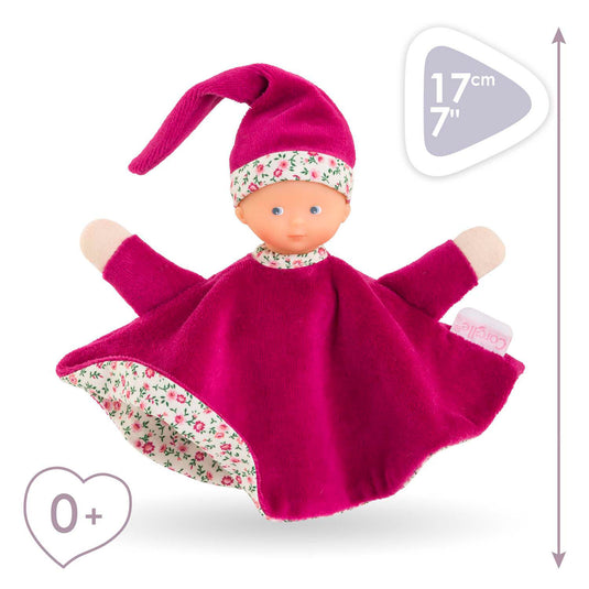 Corolle knuffeldoek roze grenadine baby knuffelpopje 17cm zacht speelgoed.