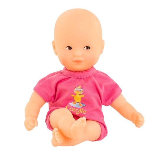 Corolle babypop badspeelgoed roze 20cm - mini bain popje voor waterpret.