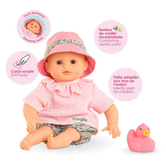 Corolle badpop coralie met badeend - bloomer, 30cm