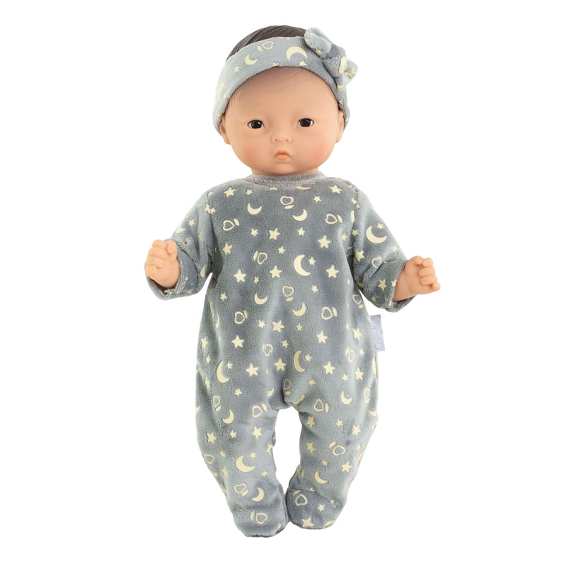 Afbeelding laden in galerijviewer, Corolle poppen pyjama en hoofdband 30cm - glow in the dark babypop kleding.

