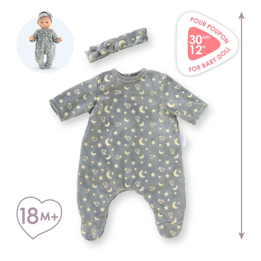 Corolle poppen pyjama en hoofdband, 30cm - glow in the dark