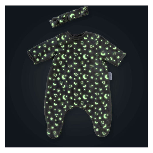 Corolle poppen pyjama en hoofdband, 30cm - glow in the dark
