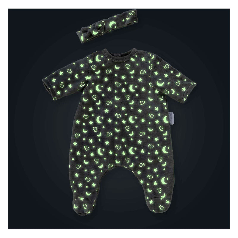 Afbeelding laden in galerijviewer, Corolle poppen pyjama en hoofdband 30cm - glow in the dark babypop kleding.

