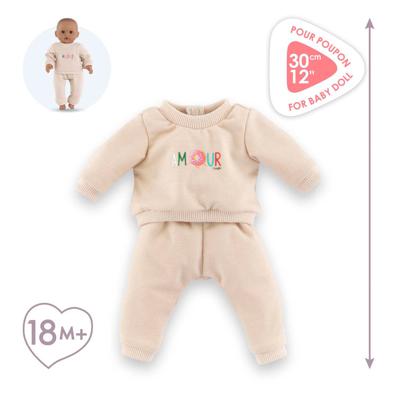 Load image into Gallery viewer, Corolle beige trainingspak voor babypop, 30cm
