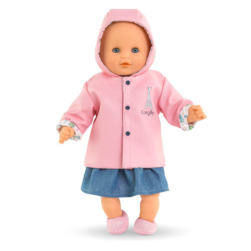 Load image into Gallery viewer, Corolle omkeerbare regenjas voor babypop, 30cm
