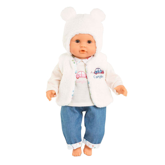 Corolle winterset babypop kleding wit 30cm - poppenoutfit.