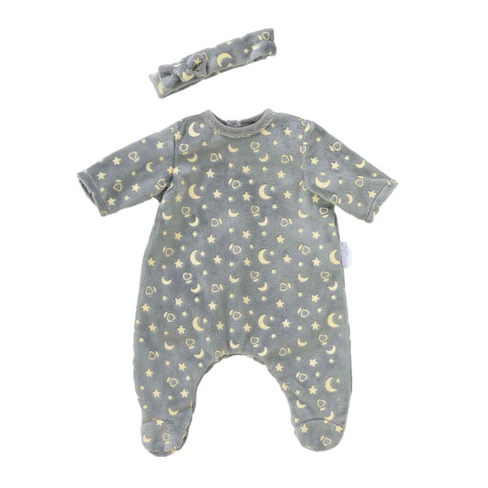 Corolle poppen pyjama glitter in het donker en haarband, 36cm