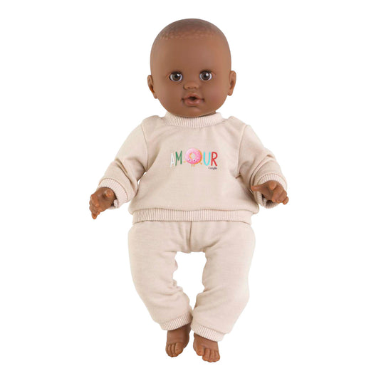 Corolle babypop trainingspak beige 36cm poppenkleding outfit.