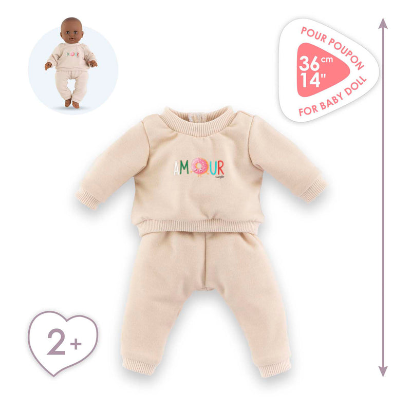 Load image into Gallery viewer, Corolle beige trainingspak voor babypop, 36cm
