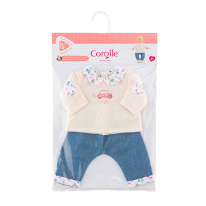 Corolle t-shirt en spijkerbroek voor babypop, 36cm