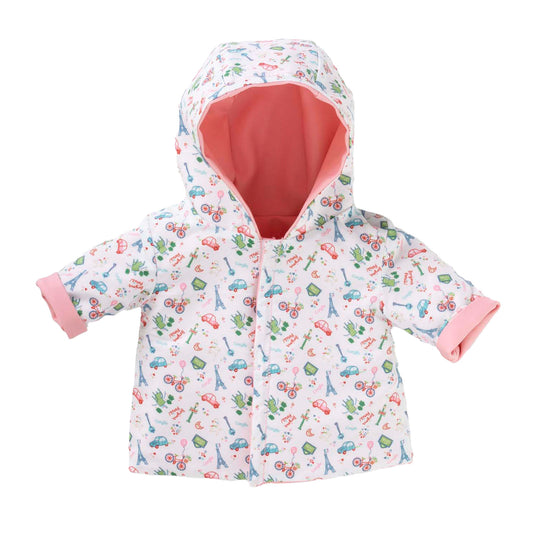 Corolle omkeerbare regenjas voor babypop, 36cm