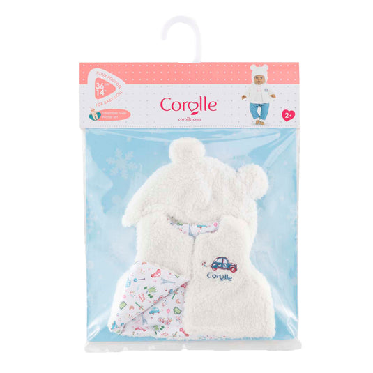 Corolle winterset babypop 36cm - poppenkleding wit polyester.