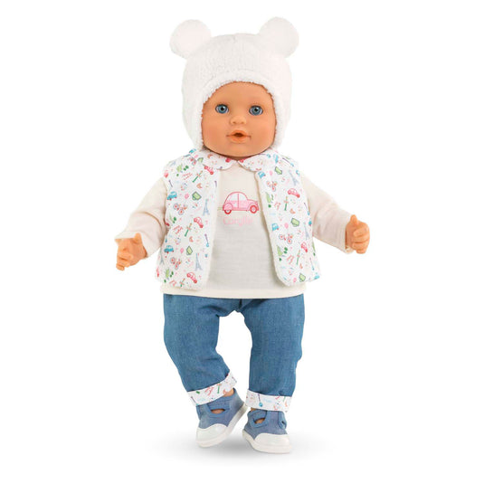 Corolle winterset babypop 36cm - poppenkleding wit polyester.