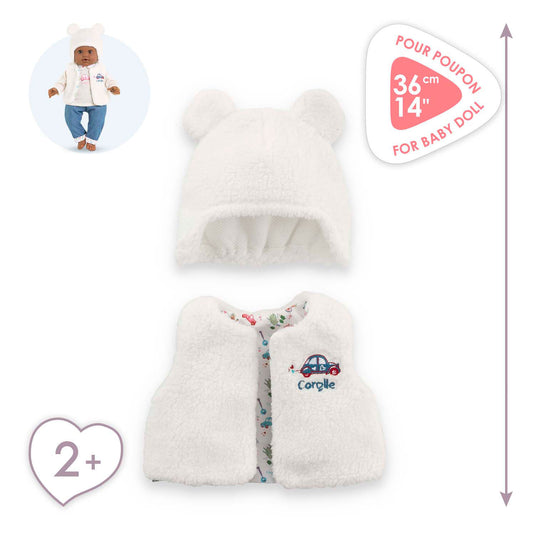 Corolle winterset babypop 36cm - poppenkleding wit polyester.