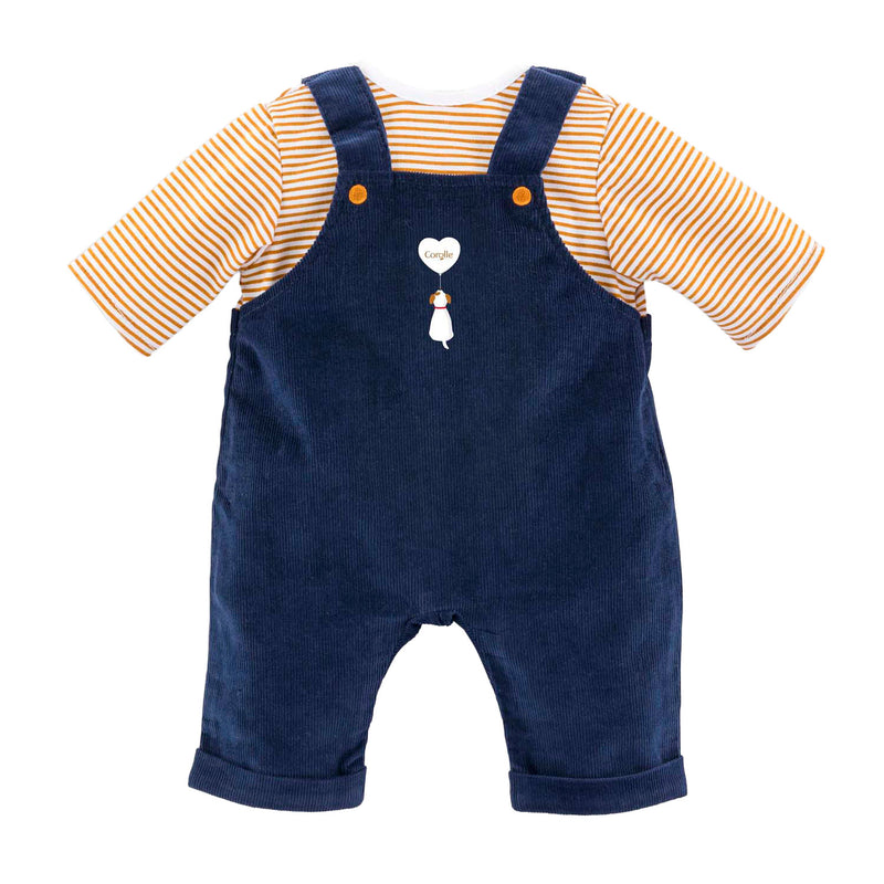 Load image into Gallery viewer, Corolle t-shirt en marineblauw overall voor babypop, 42cm
