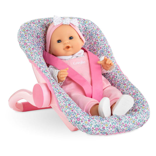 Corolle poppen draagzak bloemen babypop 36cm roze speelgoed.