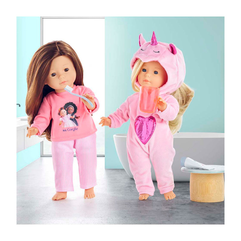 ギャラリービューアに画像をロードする, Corolle poppen pyjama roze 36cm - poppenkleding set.

