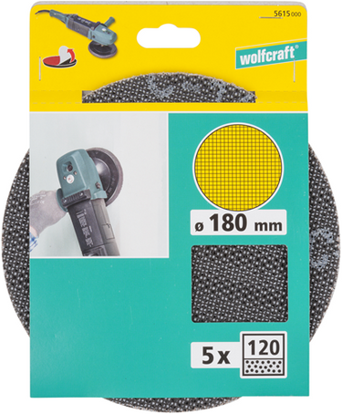 Wolfcraft hecht stramienen | sic | k120 | ws | ø180mm | 5 stuks - 5615000