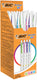 Bic cristal up blauw, groen, roze, paars intrekbare balpen met klembevestiging medium 20 stuk(s)