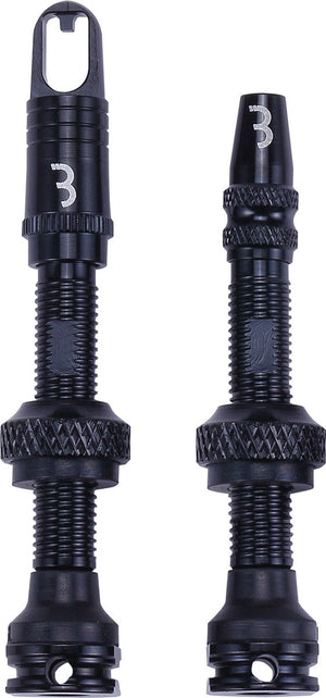 Bbb cycling tubeless ventiel set voor mtb en racefiets - aluminium tubeless valve - al valves - 40 mm - zwart - bti-160