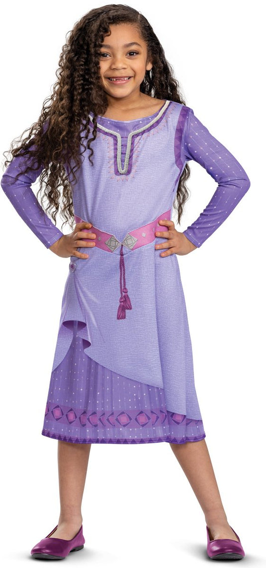 Disguise disney - wish, asha jurk classic, maat m (7-8 jaar), meisjes