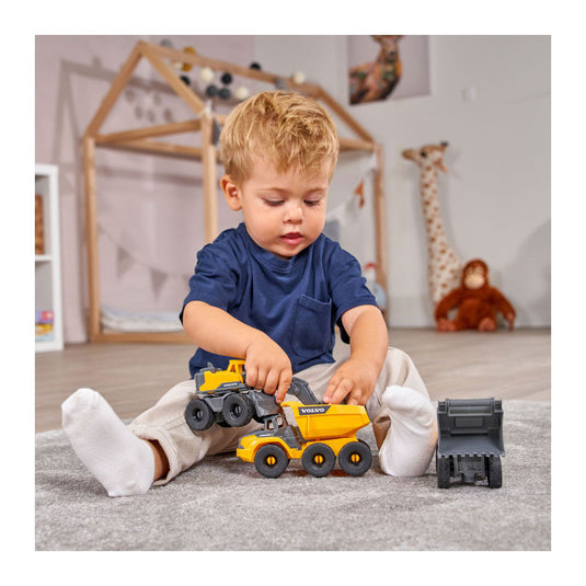 Dickie volvo constructie werkvoertuigen speelset, 3dlg.
