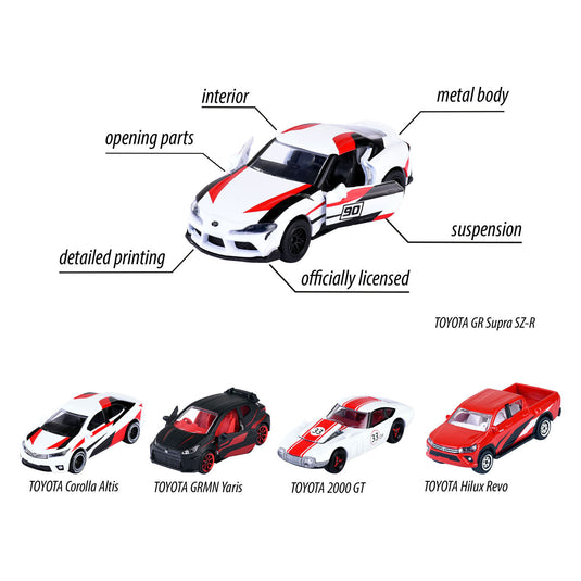 Majorette toyota die-cast racing auto's giftpack, 5st.