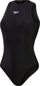 Speedo enduraflex hydrasuit dames sportbadpak - badpak dames met hoge bedekking - zwempak dames met borstvoering - sportbadpak dames met ritssluiting - zwart - 36