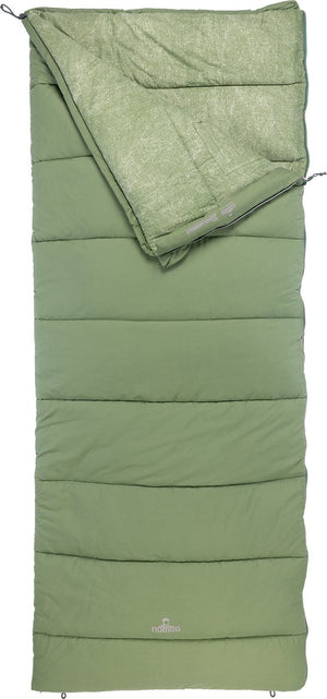 Nomad ® condor plus slaapzak | dekenmodel | 205 x 80 | groen | flanellen voering | gevoerde tochtstrook | incl hoes