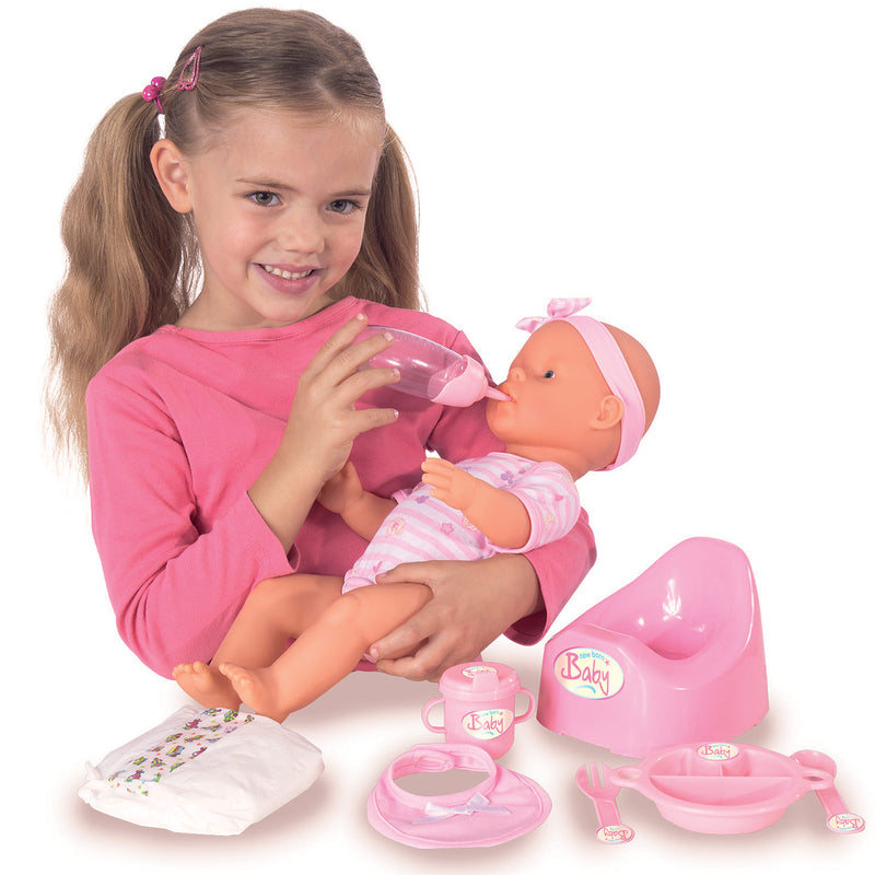 Chargez l'image dans la visionneuse de la galerie, Simba - new born baby - babypop - 43 cm - slapende ogen - roze - drink en plasfunctie - babypop
