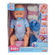 Simba new born baby - babypop - 43 cm - slapende ogen - blauw - drink en plasfunctie - babypop