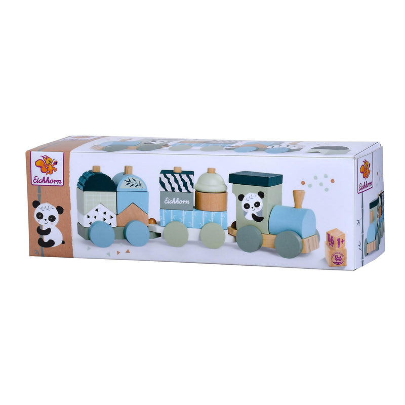 Afbeelding laden in galerijviewer, Eichhorn houten blokkentrein panda, 16dlg.

